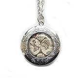 Antike Weltkarte Medaillon Halskette, Antik Kartographie Medaillon Anhänger Weltkarte Medaillon Anhänger Antik Karte Schmuck Weltmedaillon Halsk