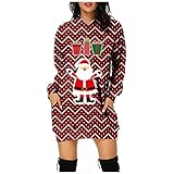 Pianshanzi Weihnachtspullover Damen Baumwolle Baumwolle Neuheit Weihnachts Kleid Weihnachts Oberteil Weihnachts Kleidung Christmas Dress Weihnachts Hoodie Longpullover Festliche Geschenk