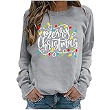 Weihnachten Damen Bekleidung Herbst Pullover mit Kragen Oversize-Kleid sexy Pullover Damen Pullover bunt Damen cordbluse Tshirt Damen Langarm locker damensweatshirt Langarm t Shirt g