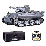 YOUX Ferngesteuerter Panzer, 1/16 Vollmetall Deutsches Schweres Ferngesteuertes Militärpanzermodell - (Original Metall Farbe) Shot V