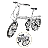 Ridgeyard 20' 6 Speed Silver Folding Foldable Adjustable City Bike Bicycles School Sports S