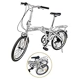 Ridgeyard 20' 6 Speed Silver Folding Foldable Adjustable City Bike Bicycles School Sports S