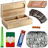 Heisenberg Rolling Box Geschenkset zum Zigarettendrehen, All-in-One Dreherbox, Bambus Aufbewahrungsbox mit Zubehör von Smoking Größe S - S