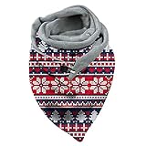 BETUGIFT Dreiecksschal Damen Weihnachten Dreieckstuch Retro Dreieckstuch Herbstschal Winter Halstuch Weich Warm Tücher Schal Baumwolle Schlauchschal Scarf für Damen und H
