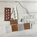 WEJUANR DIY Hand Made Fee Tür Großes Geschenk for Kind Miniatur Magische Zahnfee Fußmatte Leiter Zaun Mit Bunting Zubehörtasche (Color : Brown)