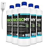 BiOHY Fenstersauger (6x1l Flasche) + Dosierer | Konzentrat geeignet für alle Fenstersauger | sorgt für strahlenden Glanz auf allen glatten Flächen | für eine klare und streifenfreie Reinigung
