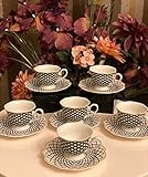 Türkisches Kaffeetassen-Set, 6-teilig, 6 Farben, Espressotassen und Untertassen, Macchiato, Kaffeetasse, Geschenk für Mutter, Tasse für Frauen, Keramik