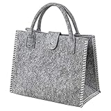 LaFiore24 Filz Einkaufstasche Damen Shopper Handtasche Henkeltasche Festival hellg