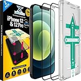 XeloTech [2 Stück] 3D Panzerglas für iPhone 12 / iPhone 12 Pro - Full Cover Schutzglas mit Applikator-Schablone - 9H - Easy App