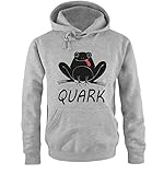 Comedy Shirts Quark - Frosch - Herren Hoodie - Grau / Schwarz-Rot Gr. 5XL