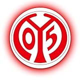 FANSAT Wandcover mit LED Beleuchtung - Fußballmannschafts Wappen für echte Fans - Fanartikel Bundesliga Sportverein Fußball Wandbild (FSV Mainz 05, 40)