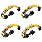 Mogzank 4-Teilige 6 Pin zu Dual-PCIe 8 Pin (6 + 2) Grafik Karte PCI Express Power GPU VGA Y-Splitter VerläNgerung Kabel Mining