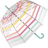 Esprit Automatik Regenschirm Glockenschirm durchsichtig transparent Strip