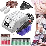 Rotemion Nagelfräser 12W elektrische Nagelfeile 20000 U/min Maniküre Pediküre Kit mit 6 Bohre Profi Maniküre Pediküreset für Acrylnägel Gelnägel Kallus Entfernen, G