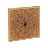 GREENHAUS Wanduhr Holz Eiche 28x28 cm Handarbeit aus Deutschland Wand Uhr Wohnzimmer schwarz ausgefüllt mit geräuscharmen Quarzwerk eleganter R