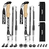 AUTOPkio Faltbar Wanderstöcke, Nordic Walking Stöcke Verstellbare Trekkingstöcke 7075 Aluminium Korkgriff Anti-Schock mit Gummipuffer für Damen und Herren Trekking W
