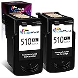ColoWorld Remanufactured 510 XL Schwarz Tintenpatronen für Canon PG-510XL für Canon Pixma MP495 MP250 MP270 MP280 MP480 MP490 MP492 MP499 MP230 iP2700 iP2702 MX320 MX350 MX410 MP240 Druckers(2Packung)