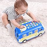 Ohuhu Baby Musikspielzeug, Multifunktioanales Babyspielzeug Spielzeuge Bus, Musikbus mit Buchstaben, Wortschatz, Zahlen,