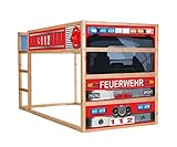 Stikkipix Feuerwehrbett Möbelfolie selbstklebend/Aufkleber - IM209 - passend für das Kinderzimmer Hochbett KURA von IKEA - Möbel Nicht Ink