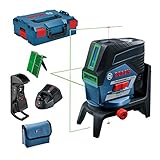 Bosch Professional 12V System Linienlaser GCL 2-50 CG (1x Akku 12V + Ladegerät, grüner Laser, Innenbereich, mit App-Funktion und Halterung, sichtbarer Arbeitsbereich: bis 20 m, in L-BOXX)