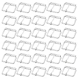 Mousyee Metall Rollschnallen, 30 Stücke Gürtelschnallen Set 25MM Metallschuhschnallen Quadratische Metallschnallen Nadelschnallen zur Herstellung von Handtaschen Gepäcktasche DIY-Zubehör (Silber)