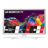 LG 24TN510S- WZ 60 cm (24 Zoll) Smart TV Monitor HD 1366x768 16:9 DVB-T2/C/S2 WLAN Miracast 10W 2x HDMI 1.4 1x USB 2.0 optisch, LAN RJ45 VESA 75x. 75), Weiß