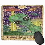 Gaming Mouse Pad, Premium-strukturierte Mouse Mat Pads, süßes Mousepad für Spieler, Büro- und Heim-Alien Drei der Schwerter Fantasy Creatures Tarot Full Deck