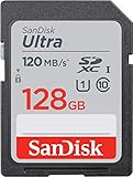 SanDisk Ultra SDXC UHS-I Speicherkarte 128 GB (Für Kompaktkameras der Einstiegs- und Mittelklasse, U1, C10,V10, 120 MB/s Übertragung)