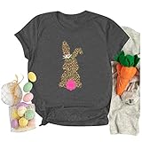 Kurzärmliges Top mit Osterdruck für Damen (Ortsdruck) 3648t Loser Passform (1er Pack) Damen Strick Crop t-Shirt Langarm Shirt Slim Oberteile Pullover mit reißverschlussleiste Lang