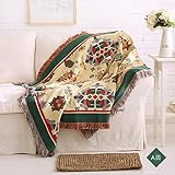 MENGX Quaste Geometrische Karierte Decken Bohemian Ethnic Style Tagesdecke Auf Dem Bett Warmes Sofa Handtuch TV Überwurf Baumwolle Polyester Bettdecken 130x180