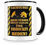 Samunshi® Eishockey Tasse mit Spruch Geschenk für Eishockey Fans Männer Kaffeetasse groß Lustige Tassen zum Geburtstag schwarz 300