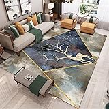 EUYXCRV Einfacher Geometrischer Druckteppich, Wohnzimmerteppich, Schlafzimmerteppich, Couchtischmatte, Büromatte 160 x 200