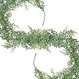 Warmy Künstliche Eukalyptus-Girlande, künstliche Eukalyptusblätter, künstliche Reben, handgefertigte Efeu-Pflanze aus Kunststoff, für Garten, Hochzeit, Wand, Tisch, Party, Dekoration, 2 Stück