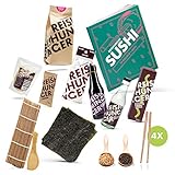 Reishunger Sushi Premium Box: Sushi Kochbuch – 13 Teiliges Komplett-Set zum Selbermachen mit Sushi Maker, Nori Algen, Sushi Reis, uvm. – Perfekt als Geschenk