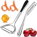 Sparschäler Schäler Edelstahl Zweischneidig Pendelklinge Rostfrei Spülmaschinengeeignet, 2PCS für Küche für Obst Karotten Auberginen Paar Mango Gurken Schokolade mit ergonomischem rutschfesten G
