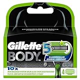 Gillette Body5 Rasierklingen, 4 Ersatzklingen für Körperrasierer Herren mit 5-fach Kling