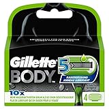 Gillette Body5 Rasierklingen, 4 Ersatzklingen für Körperrasierer Herren mit 5-fach Kling