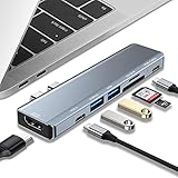 USB C Hub 7 in 2 für MacBook Air Pro M1, USB C Adapter mit 4K HDMI, USB 3.0, SD/TF Kartenleser, USB C Port (100W PD), Thunderbolt 3 für 13', 15' und 16' MacBook Pro und MacBook Air 2020/2019/2018