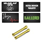 Farbiges Zieh Röhrchen & EC Kreditkarten Carbon Look – Urlaub auf Keta – Keta noch was – IBIZA – Ballerei - Karten Snuff Snorter Bullet Sniffer Portionierer für Schnupftabak 4 Karten / 2x G