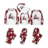 Familie Weihnachten Pyjamas Weihnachts Langarm Tops + Hose Weihnachtspyjama Familie Set Rentier Weihnachts Pyjama Nachtwäsche Hausanzug für Damen Herren Couple Mädchen Jungen Baby