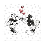 Keilbild Wandbild Leinwand | Minnie und Micky Mouse | 35x35