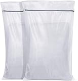 FUNOWN Wäschesäcke, 3 Stück Extra großes Wäschenetz mit strapazierfähigem Reißverschluss, Wäschesack für Vorhänge, Mäntel, Pullover, Bettwäsche, Kissen, Teppiche, Badetücher, Fußmatten, 60 x 90
