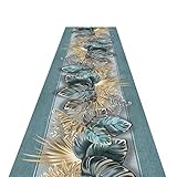 Teppich Wohnzimmer Grau Kinderzimmer Carpet Blauer Traditioneller Französischer Bodenläufer für Wohnmobile / Kinder, Künstlerischer Weber Rutschfester Teppich, Wohnzimmer Schlafzimmer Teppich, M