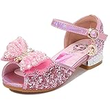 AIYIMEI Mädchen Prinzessin Schuhe ELSA Schuhe mit Absatz Glitzer Schuhe Kinder Kristall Pumps Mädchen Kostüm Zubehör Schuhe Hochzeitsschuhe Lila Blau Pink Golden Silber in Größe 23-37