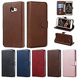Careynoce Hülle für Samsung Galaxy A5 2017,Einfarbig Kalbsleder PU Leder Brieftasche Flip Cover - mit Magnetisch Ständer Kartenfach Schutzhülle HandyHüllen für Samsung Galaxy A5 2017 A520- B