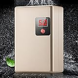 Elektronischer Durchlauferhitzer Mini Sofortige Warmwasserbereitung 3 in 1 Elektronisch Gesteuert Durchlauferhitzer mit Digitalanzeige 3,0KW Warmwassersystem Warmwasserversorgung für Küche B