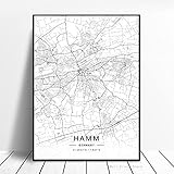 Weijiajia Stadtplan der Welt Düsseldorf Hamm Koblenz Duisburg Cottbus Ludwigshafen Deutschland Poster Kunst Leinwand Gemälde 50x70cm F-2462