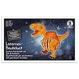 Ursus 18720013F Laternen Bastelset T-Rex, Laternendeckel Stanzteil, Laternenboden Stanzteil, Transparentpapier 115 g/m², 25 Papierstreifen, Laternentragebügel, diverse Stanzteile und Zubehö