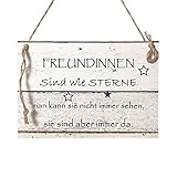 Wand Deko Holzschild mit Spruch im Shabby Chic Vintage Stil (20x29x0,5cm) Freundinnen - die Geschenkidee für ihre Beste F