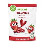 FRECHE FREUNDE Bio Fruchtchips '100% Erdbeere', gefriergetrocknet Obst Chips Erdbeere, ohne Zuckerzusatz, vegan, laktosefrei, glutenfrei, 12er Pack (12 x 12 g)